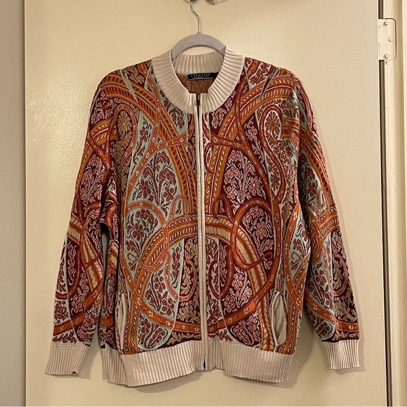 PERUVIAN CONNECTION Ventana Pima Cotton Zip Cardigan - Picture 2 of 9